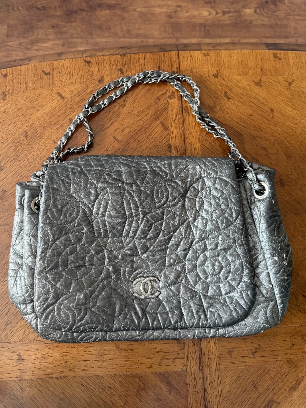 Chanel Vinyl Graphic Edge Accordion Flap Bag